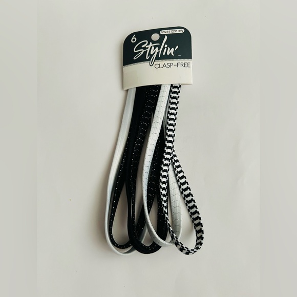 New 6 Headbands Styling Clasp-Free made in Vietnam Black and Whites Headband - Picture 10 of 16